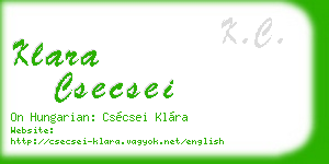 klara csecsei business card
